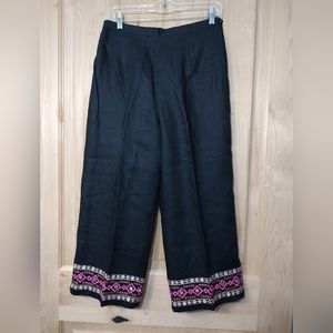 Silkland, size 8, crop linen pants, Navy